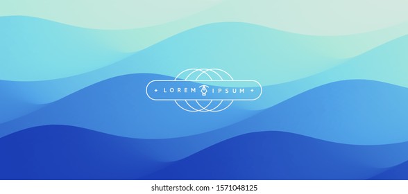 Water surface. Blue abstract background. Vector illustration for design.