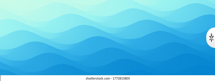 Water surface. Blue abstract background. Vector illustration for design.