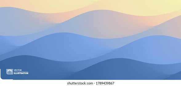 Superficie de agua. Fondo abstracto azul. Ilustración vectorial para el diseño.