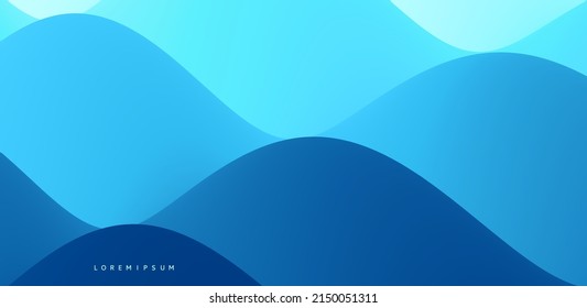 Water surface. Blue abstract background. Trendy liquid design. Vector illustration for banners, flyers and presentation.