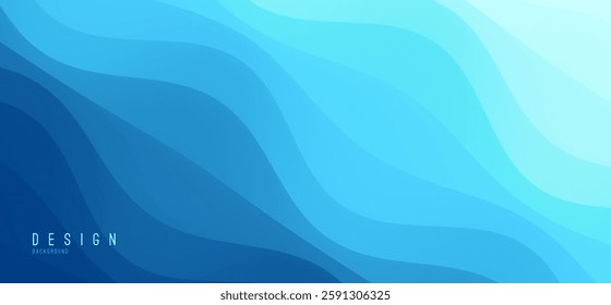 Water surface. Blue abstract background. Illustration for cover, card, postcard, interior design, decor or print.
