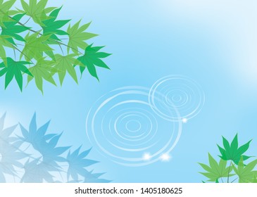 Water surface and blue maple