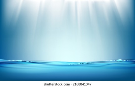 Water surface close up with air bubbles. Vector illustration with place for text.