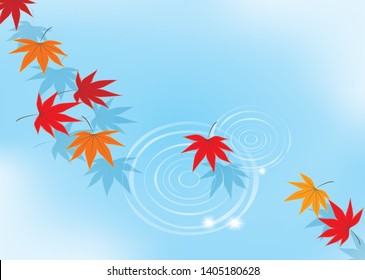 Water surface and colored leaves

