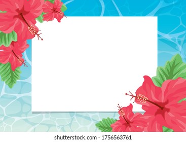 Water surface hibiscus text space material