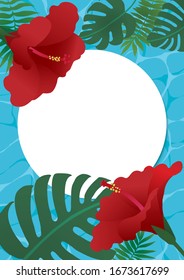 Water surface and high pedus frame background material