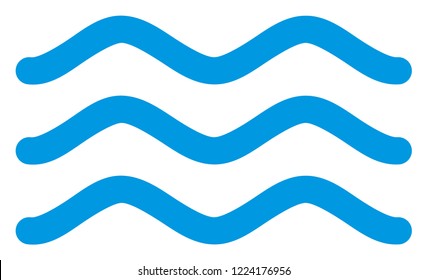 Water surface icon on a white background. Isolated water surface symbol with flat style.