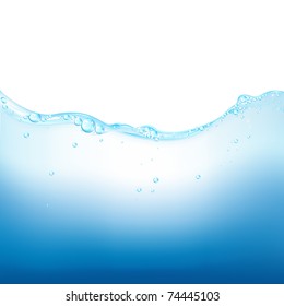 Water Surface, Isolated On White Background, Vector Illustration