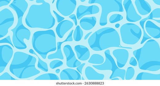 Water Surface Pool Background. Water ripple top view textured pattern design. Sun light reflection top view swimming pool, ocean, and sea background. Summer Vector Background.