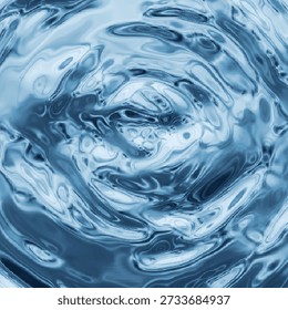 Water surface with ripples and circular waves natural patterns. Clear blue liquid texture with light reflections for summer backgrounds and aqua concepts, top view. Vector realistic illustration