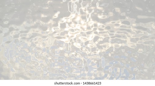 Water surface.  Ripples effect. White gray gradient background. Panoramic vector illustration 