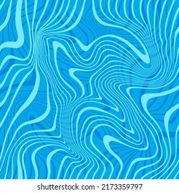 Water Surface Seamless Pattern. Vector Sea Ripple. Abstract Distort Background with Waves. Blue Swimming Pool Illustration