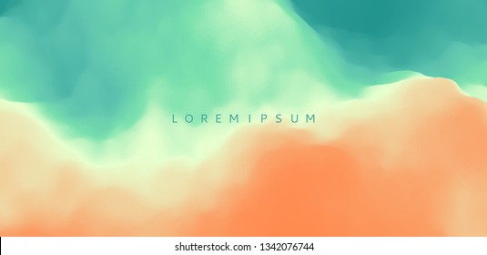 Water surface. Wave of ocean on the sandy beach. Nature background. Modern screen design for mobile app and web. Summer vector illustration. 