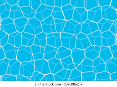 Wasseroberfläche.Meereswellenmuster.Blaue Schwimmbadtextur.Fluss- oder Meeresoberfläche.Ripple und Flow.Mosaikfliesen.Abstrakter Hintergrund.Sommer oder flüssig. concept.Cartoon, Vektorgrafik.