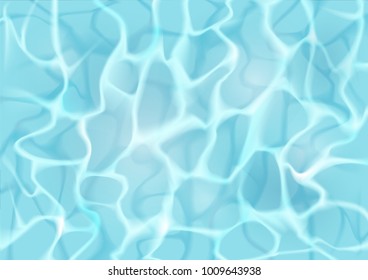 Water surface with waves and sun glare. Realistic vector background illustration.