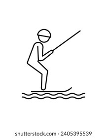 water surfing icon, vector best line icon.