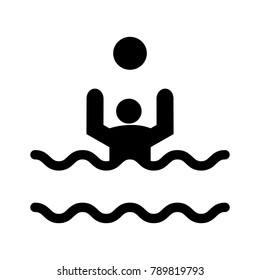 water swim vector line icon, sign, illustration 