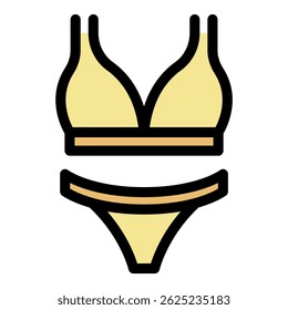 Water swimsuit icon. Outline water swimsuit vector icon color flat isolated