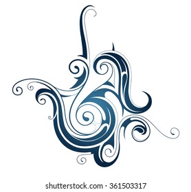 Water swirls as decorative design element