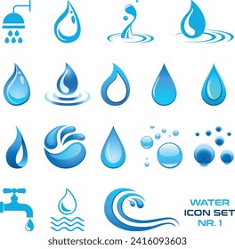water, symbol, icon - collection, set