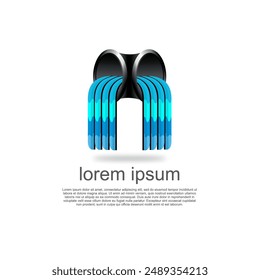 water symbol icon logo design, water pipe, waterfall