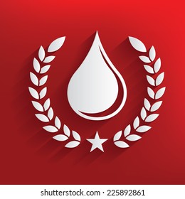 Water symbol on red background,clean vector