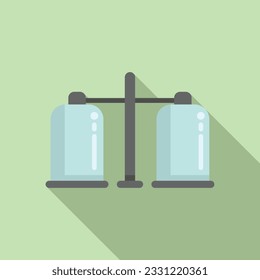 Water system icon flat vector.Filter purification. Container pressure