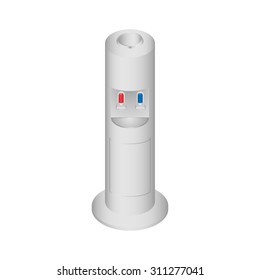 Water system in the office with hot and cold water. Vector illustration.
