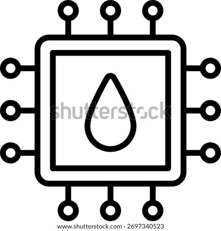 Water system vector design in modern style, irrigation network and smart control concept, agricultural management illustration. Line Icon