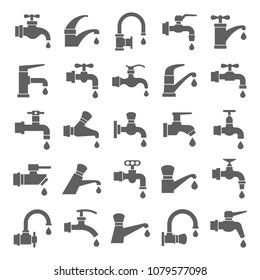 Water tab icon set in trendy flat style isolated on white background. Symbol for your web site design, logo, app, UI. Vector illustration, EPS
