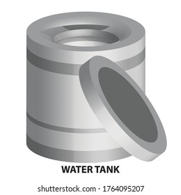 water tank 3D vintage vector clip art is the graphic arts,refers to pre-made images used to illustrate any medium. 