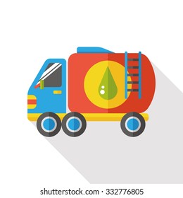 Water tank car flat icon