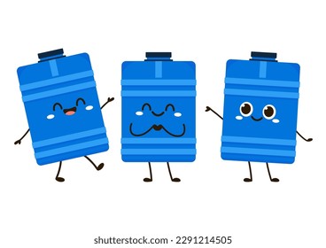 Water tank cartoon vector. Blue water tank on white background. Character design.