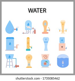 water tank for drink icon set isolated on white background