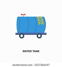 Icono o logotipo de color plano del tanque de agua. Símbolo o signo en el tema de servicios de reparación y mantenimiento de la casa. Ilustración vectorial editable.