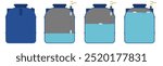 Water Tank. How the water switch works to fill water automatically. Industrial, education, piping, switch, float, automatic. Vector