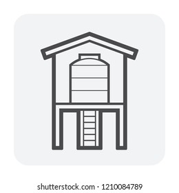 Water tank icon for agricultural work.