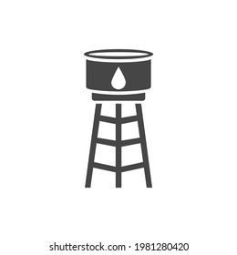 Water Tank Icon Black and White Vector Graphic