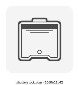 Water tank icon or water container. Using storage liquid and water i.e. rain, natural and tap water for drinking, irrigation, agriculture, farming, livestock, food preparation, fire suppression etc.