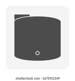 Water tank icon or water container. Using storage liquid and water i.e. rain, natural and tap water for drinking, irrigation, agriculture, farming, livestock, food preparation, fire suppression etc.