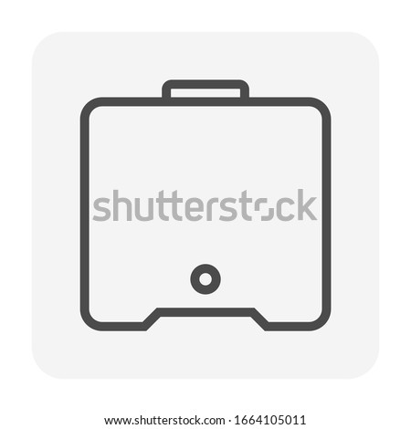 Water tank icon or water container. Using storage liquid and water i.e. rain, natural and tap water for drinking, irrigation, agriculture, farming, livestock, food preparation, fire suppression etc.
