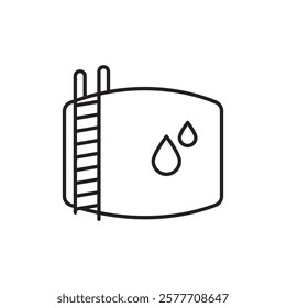 Water tank icon Flat simple outline