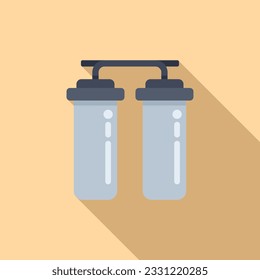Water tank icon flat vector. Filter treatment. Liquid system