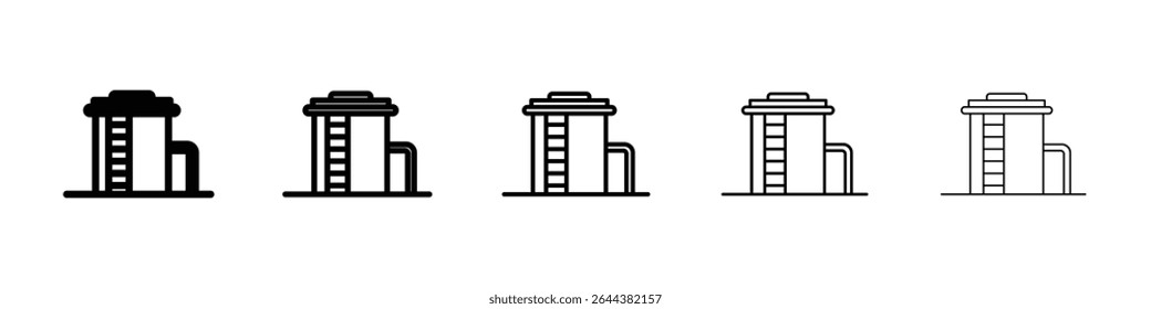Water tank icon graphic set. trendy stroke line style
