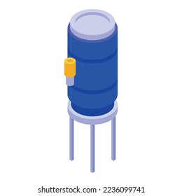 Water tank icon isometric vector. Garden pipe. Farm lawn