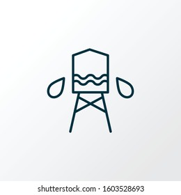 Water tank icon line symbol. Premium quality isolated reservoir element in trendy style.