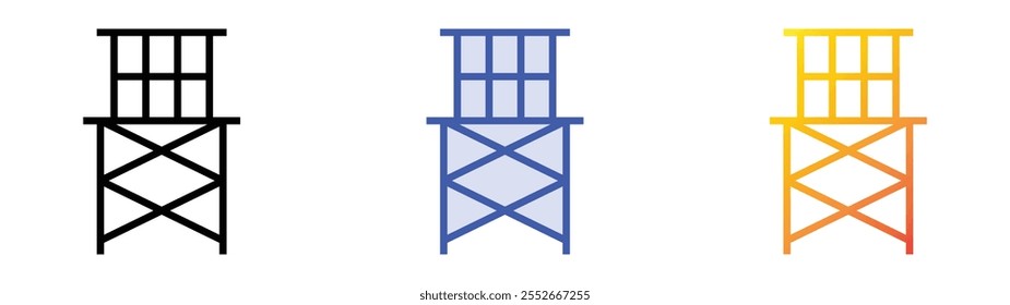 water tank icon. Linear, Blue Fill and Gradient Style Design Isolated On White Background