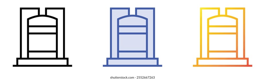 water tank icon. Linear, Blue Fill and Gradient Style Design Isolated On White Background