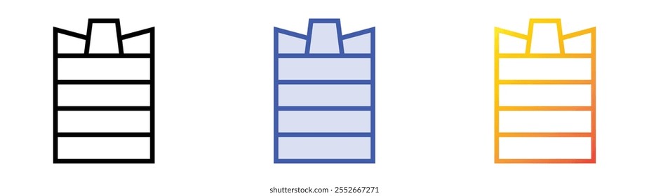 water tank icon. Linear, Blue Fill and Gradient Style Design Isolated On White Background