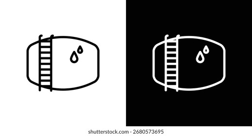 Icono del tanque de agua. Línea delgada simple, Vectores de contorno